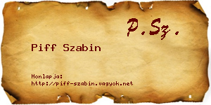 Piff Szabin névjegykártya